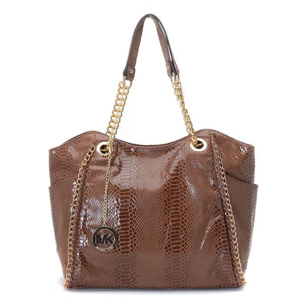 michael kors chelsea large shoulder tote python-pregede kaffe På Salg For Engros 7k34c